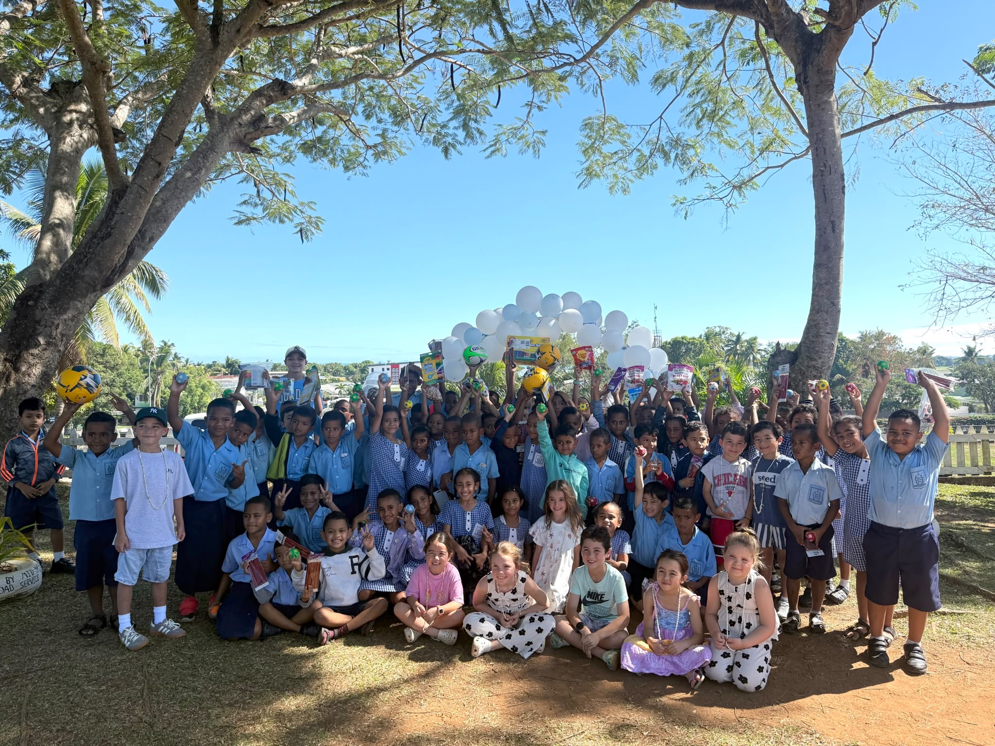 Our Lady of Mount Carmel School, Coorparoo students with Mount Saint Mary’s School in Nadi, Fiji students