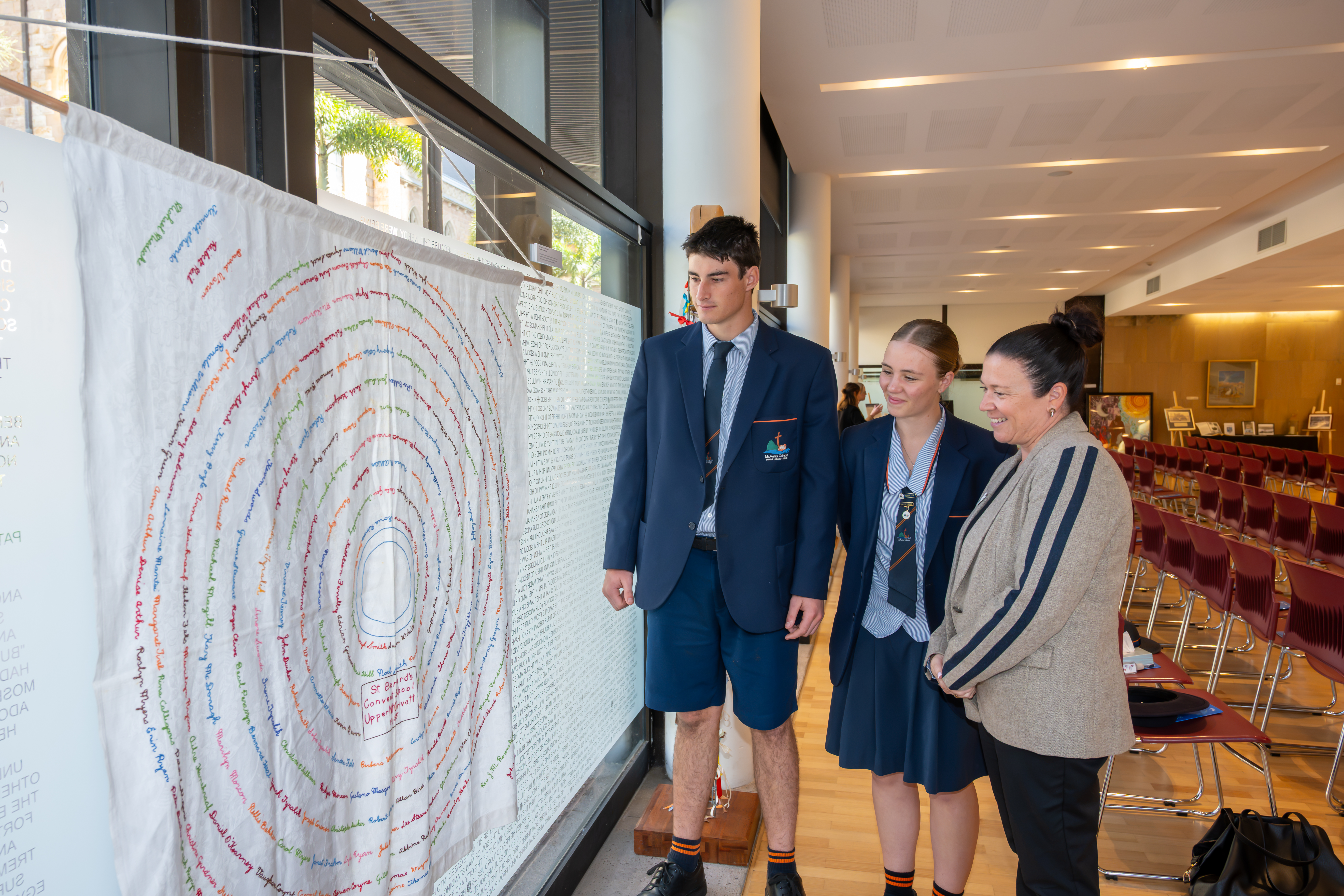McAuley College Beaudesert students and staff view BCE's School of Origin Exhibition