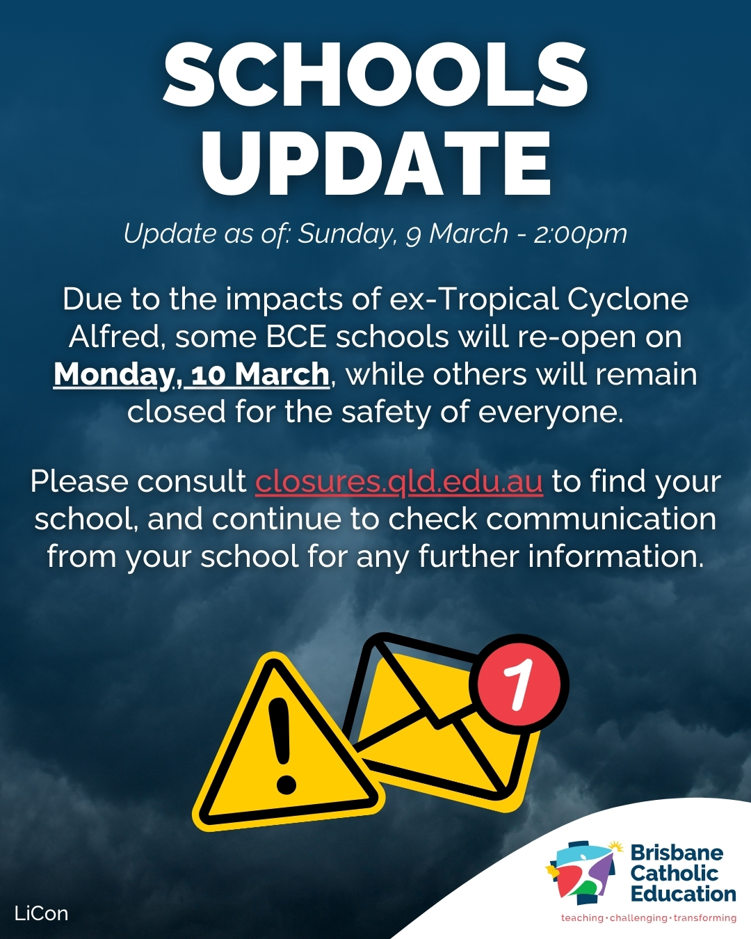 Schooling Update Schools update: Weather impacts | Brisbane Catholic Education