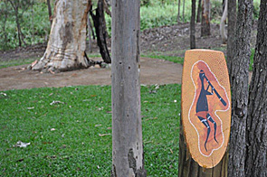 Ngutana Lui Totem painted on grounds