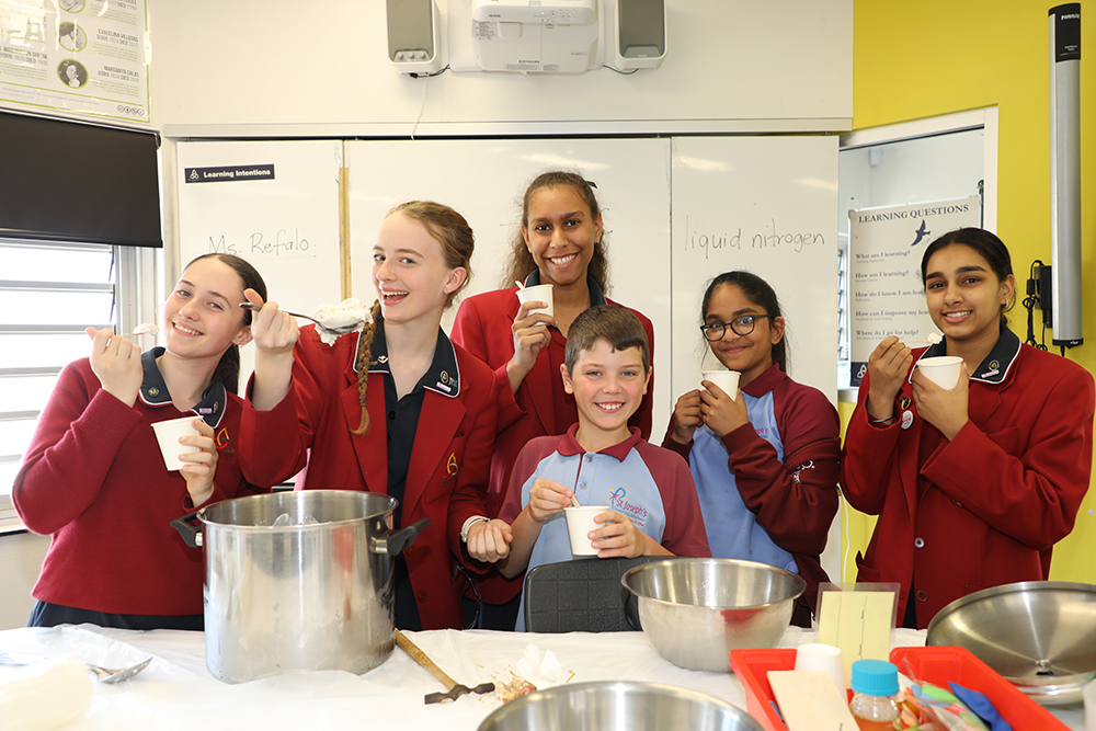 Mary Mackillop College Nundah and St Joseph's Nundah students make nitrogen icecream.png