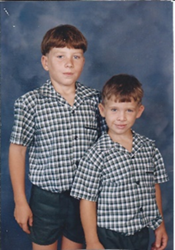 3rd generation St Pius students, Jason Year 6, and Mathew Year 2 in 1999..png